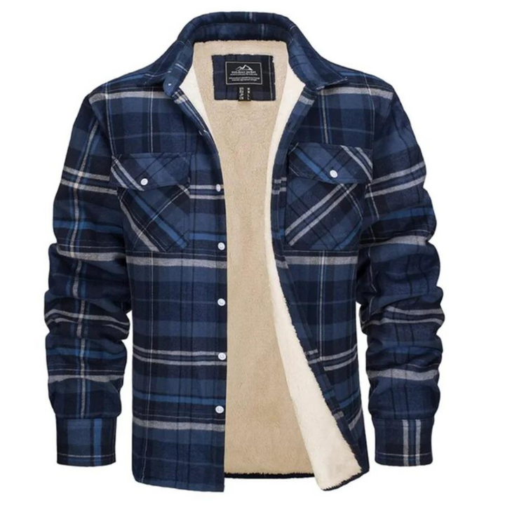 Veelzijdige heren tussenjas met ruitpatroon; ideale casual buitenkleding voor lente, herfst en milde winter.