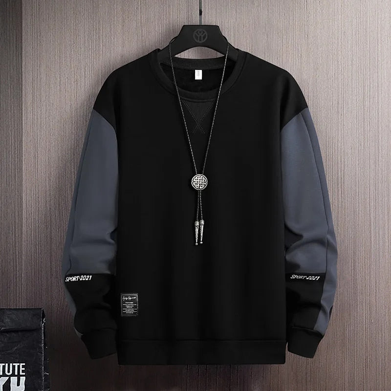 Heren urban trui met contrastmouwen, perfecte streetstyle sweater voor casual herfst/wintermode.