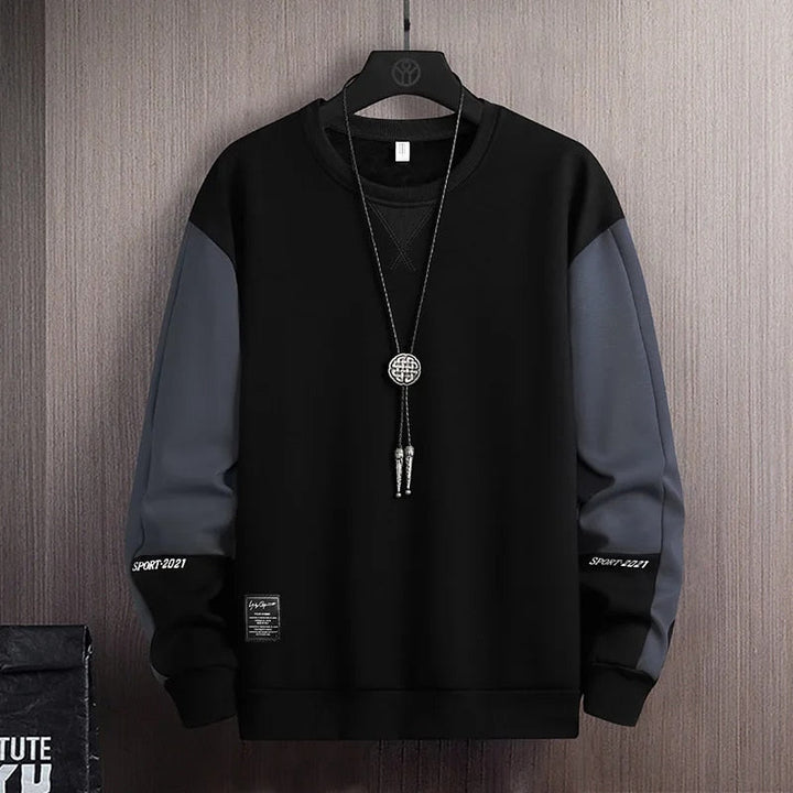 Heren urban trui met contrastmouwen, perfecte streetstyle sweater voor casual herfst/wintermode.