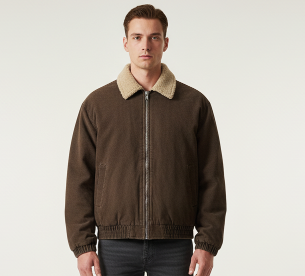 Heren vintage fleece jas: comfortabele streetwear winterjas. Warm, oversized en trendy voor een casual look.