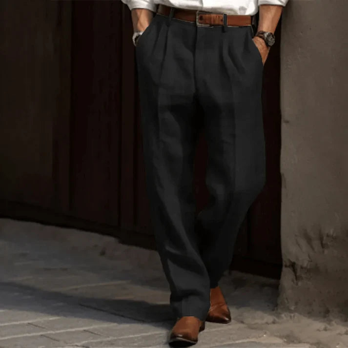 Elegante heren vintage broek, formele pantalon met klassieke snit, ideaal voor nette gelegenheden en kantoor.