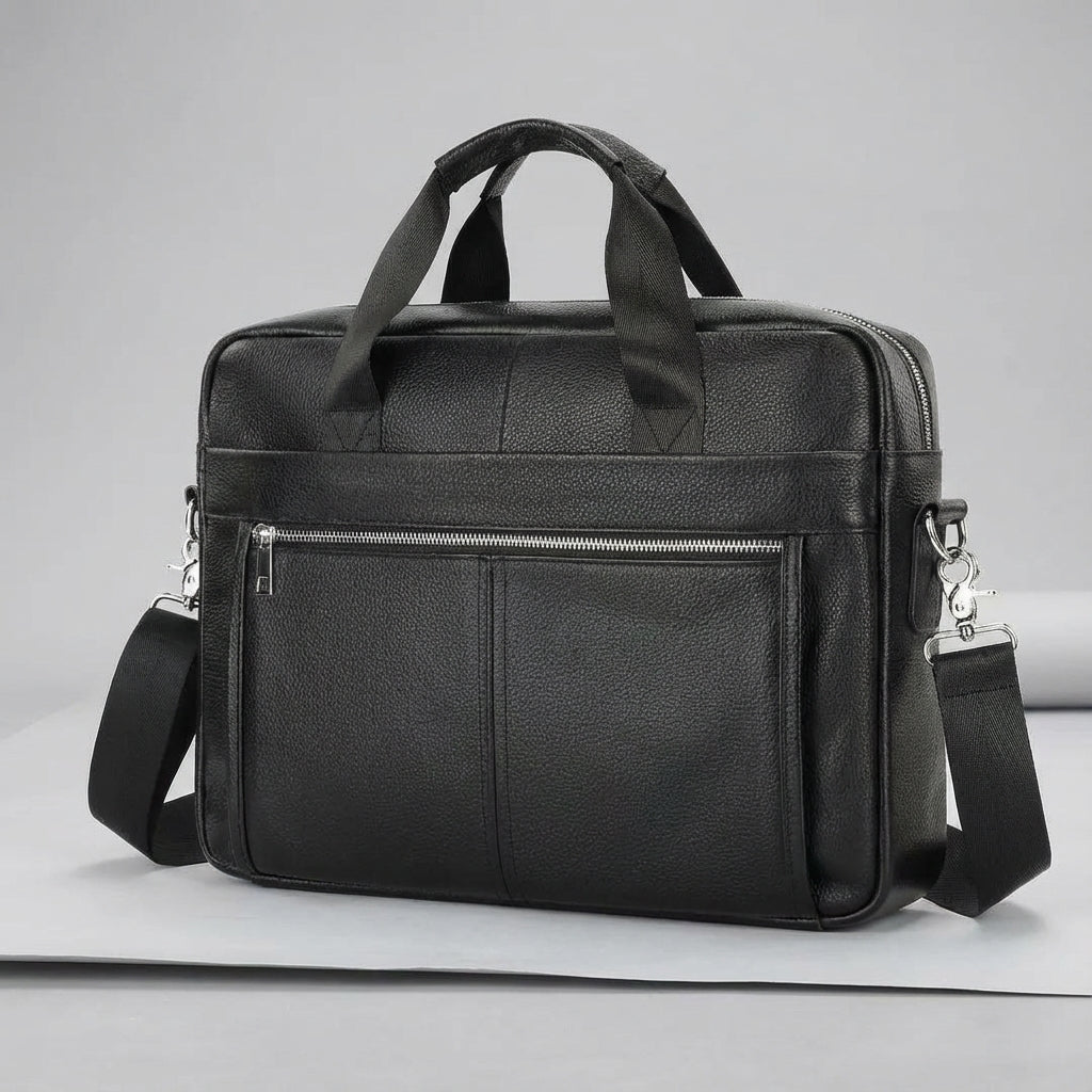 Zakelijke leren heren tas, vintage look runderleer aktetas BriefLux voor de moderne professional.
