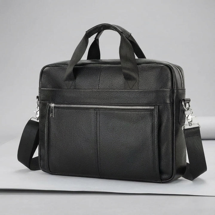 Zakelijke leren heren tas, vintage look runderleer aktetas BriefLux voor de moderne professional.