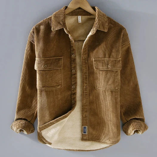 Heren warm gevoerd overhemdjack, ideaal voor winterse casual outfits.