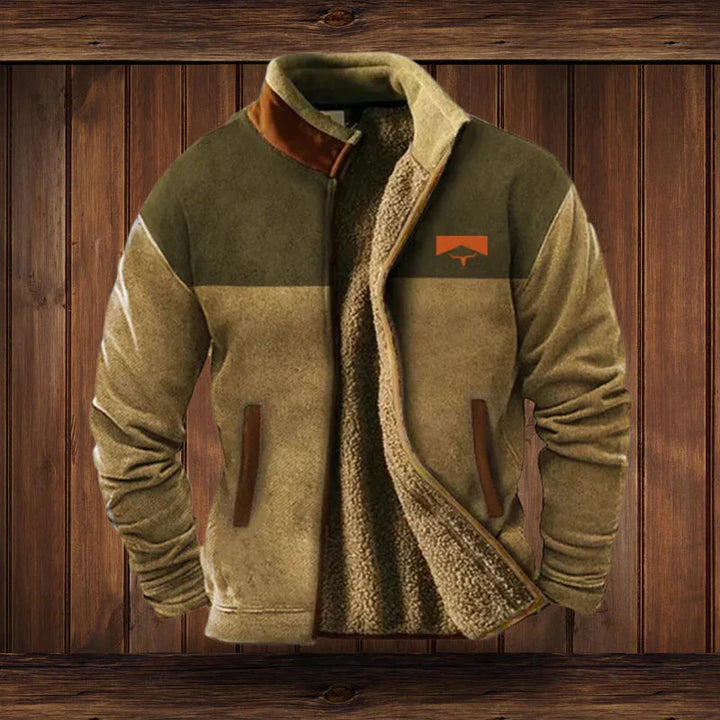Casual heren teddy vest met rits en vintage mode details, warm en geschikt voor outdoor activiteiten.