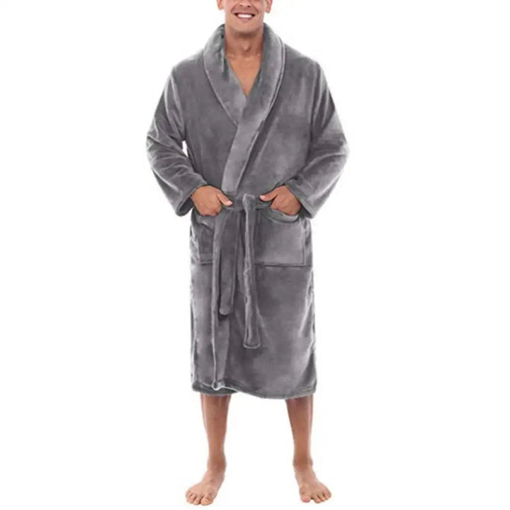 Mannelijke badjas met sjaalkraag, extra warm, perfect cadeau voor mannen die van thuiscomfort houden.