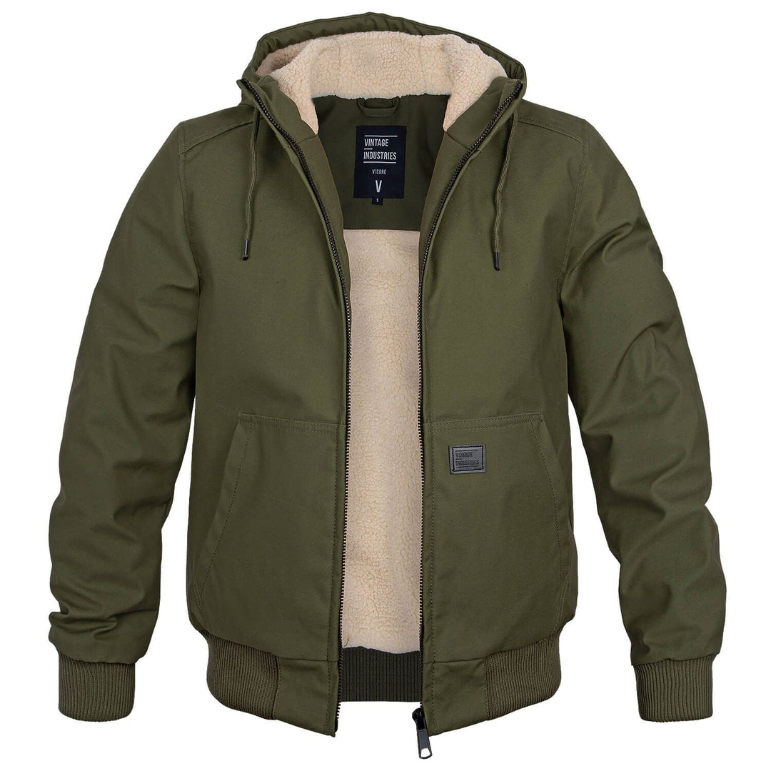 Modieuze casual heren winterjas, bomber model. Comfortabele warme jas voor herenkleding.
