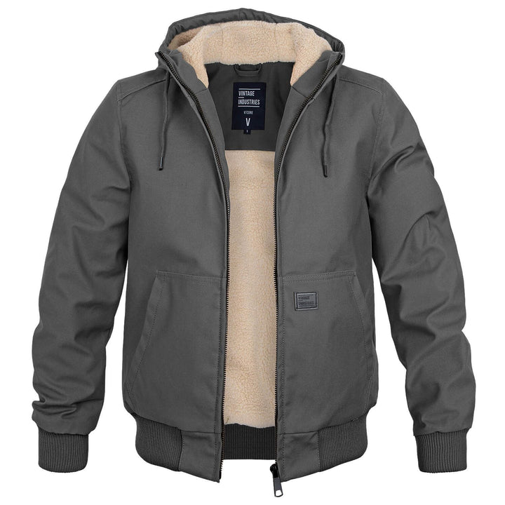 Dikke warme heren winterjas, stijlvolle bomberjack. Essentiële buitenkleding voor mannen.