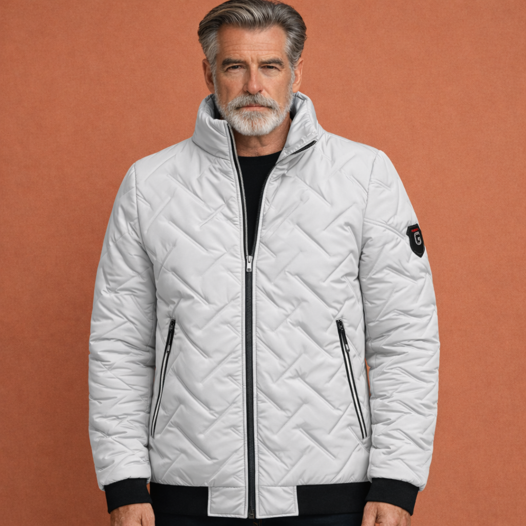 Stijlvolle heren gewatteerde jas, een moderne en warme keuze voor winterkleding.