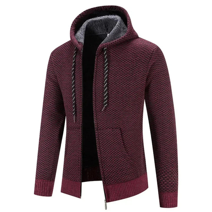 Machinewasbaar heren hoodie vest met ritssluiting. Warme voering en capuchon, ideaal voor koud weer.