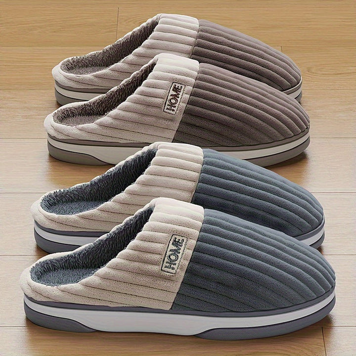 Heren binnenschoenen met zachte voering, garanderen warme voeten en langdurig comfort.