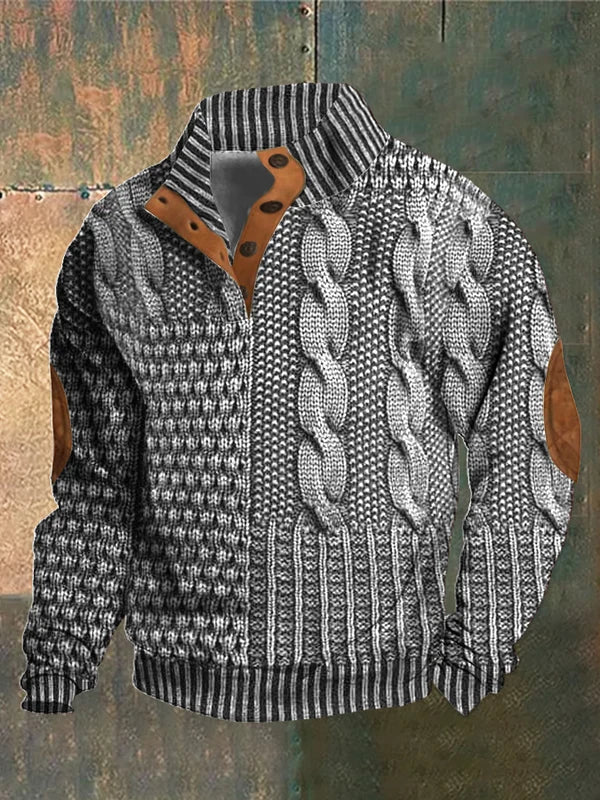Stijlvolle heren trui met uniek patroon, perfect voor casual winterkleding. Warme en comfortabele pasvorm.