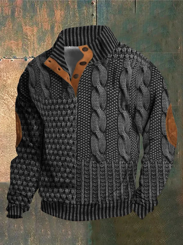 Stijlvolle en warme heren trui met verfijnd patroon. Ideaal voor herenmode in de winter.