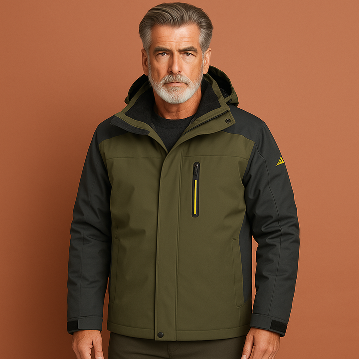 Heren waterdichte outdoorjas met capuchon voor herfst & winter; perfect voor buitenactiviteiten en sportief gebruik.