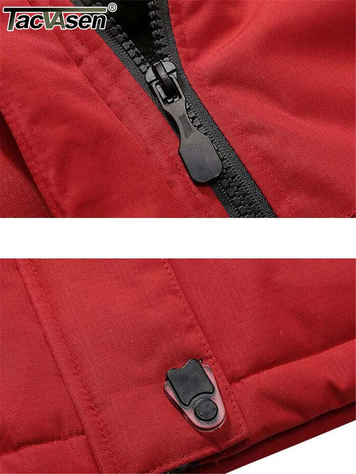 Praktische heren waterdichte parka met ruime zakken en stevige rits, ideale warme winterjas en buitenkleding.