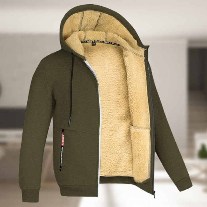 Warme heren hoodie met ritssluiting, een must-have voor wintermode en herenkleding.