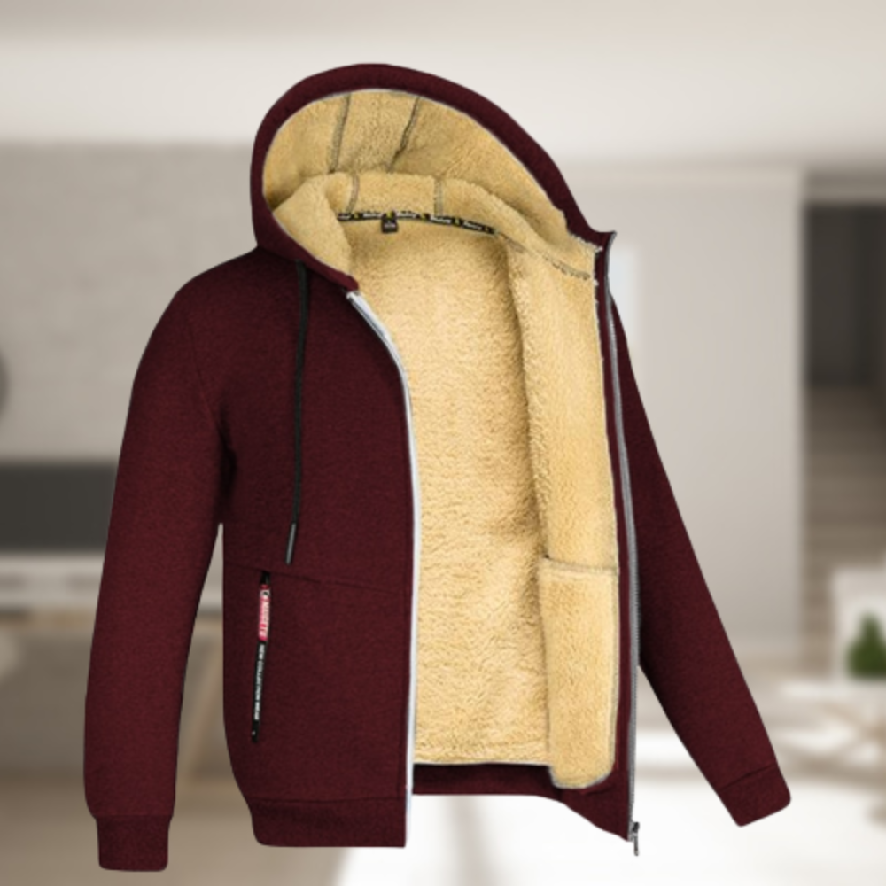 Stijlvolle heren winter hoodie met capuchon en rits voor optimaal comfort en warmte.