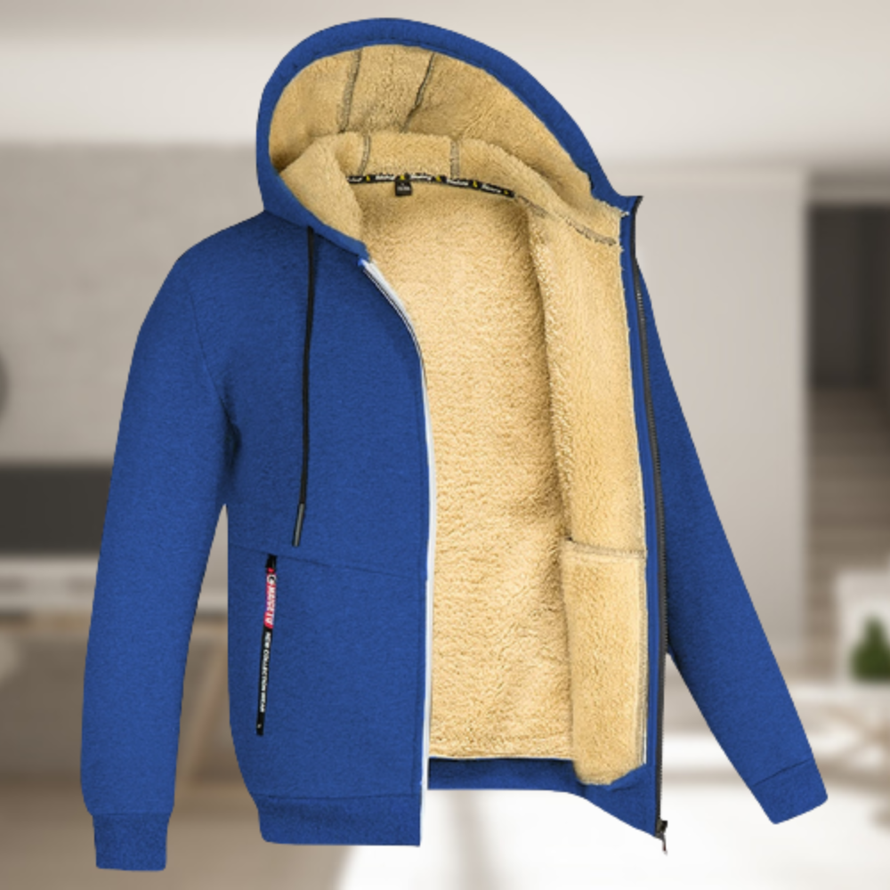 Praktische ritshoodie voor mannen, warm en comfortabel voor alle winteractiviteiten.