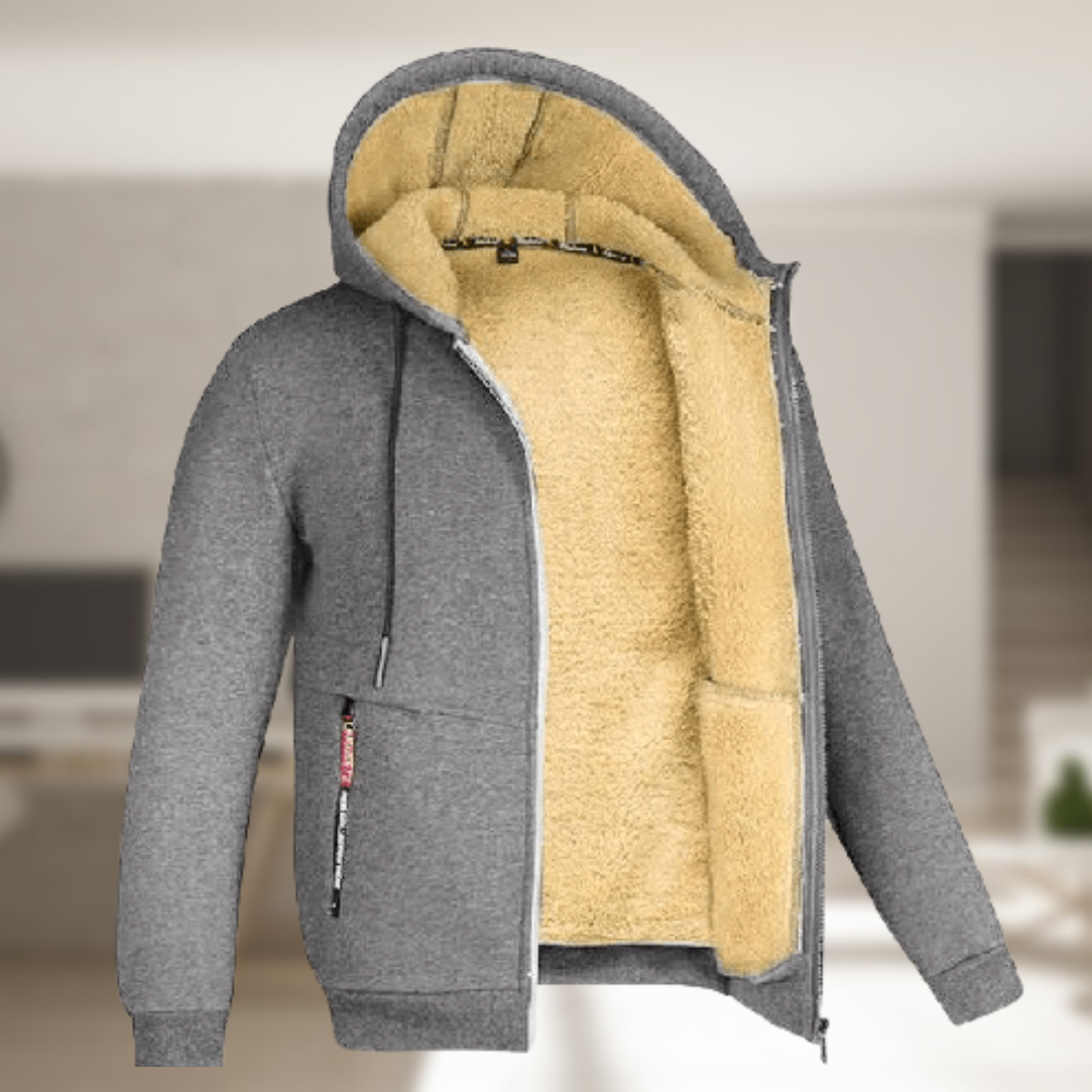 Moderne heren winter trui met ritssluiting, perfect voor casual en outdoor kleding.