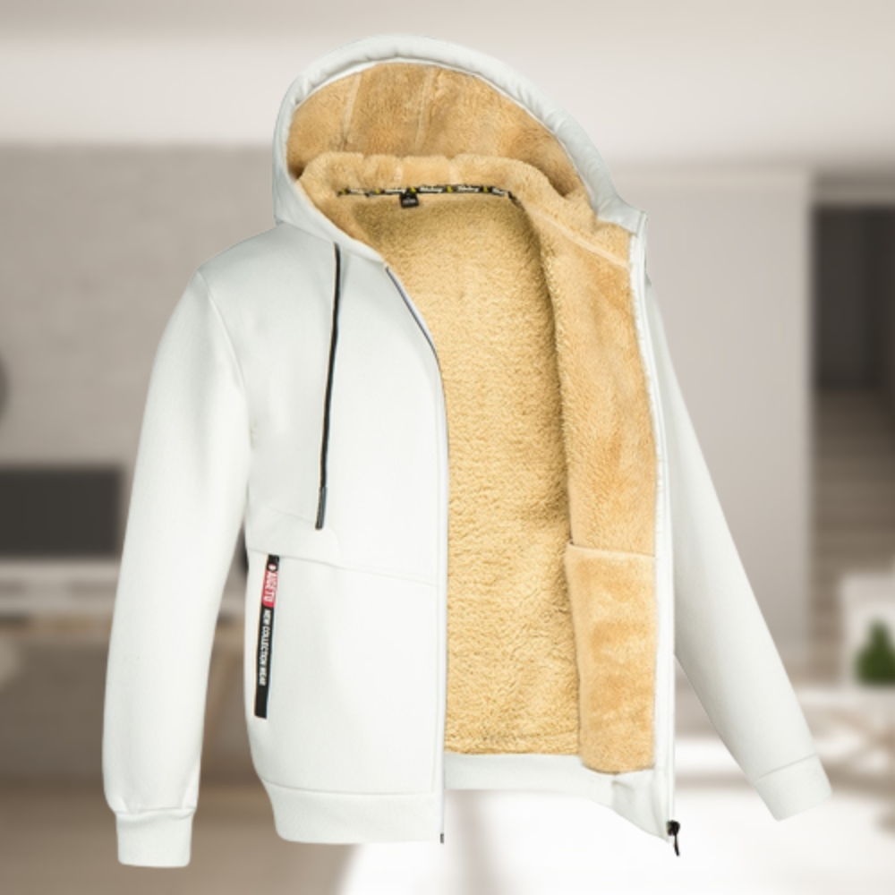 Warme en comfortabele heren ritshoodie, ideaal voor dagelijks gebruik in de winter.