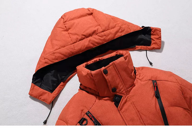 Heren jas met capuchon, perfecte combinatie van warmte, comfort en winddichtheid.