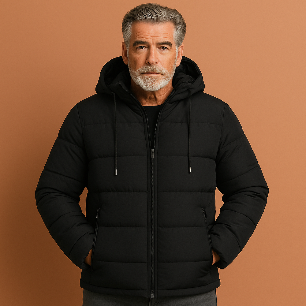 Stijlvolle heren sherpajas, gevoerd voor extra warmte. Perfecte buitenkleding voor koude winterdagen.