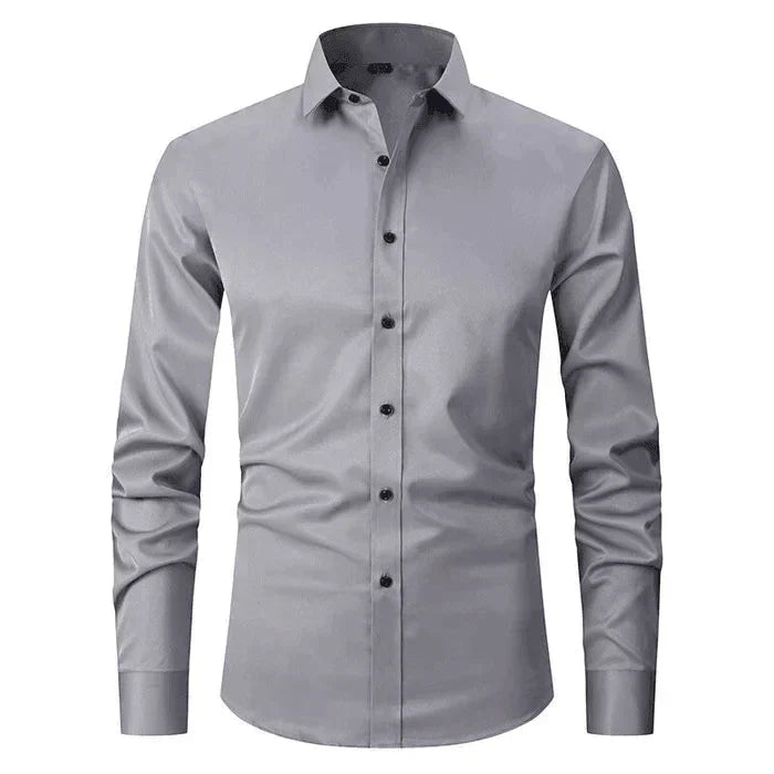 Veelzijdig heren tailored fit overhemd, lange mouwen. Ideaal voor zakelijk kantoor en modieuze smart casual looks.