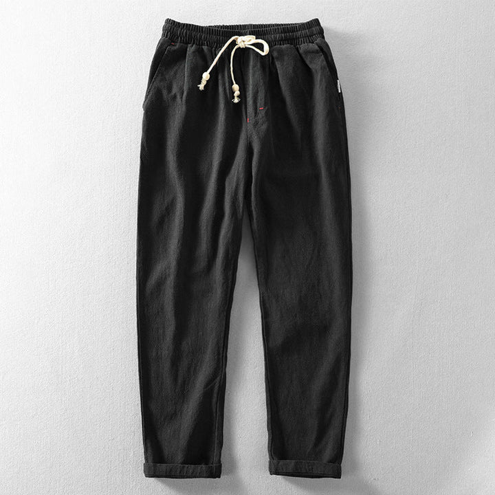 Stijlvolle herenbroek met rechte pijp en elastische taille, veelzijdig voor casual én nette outfits.