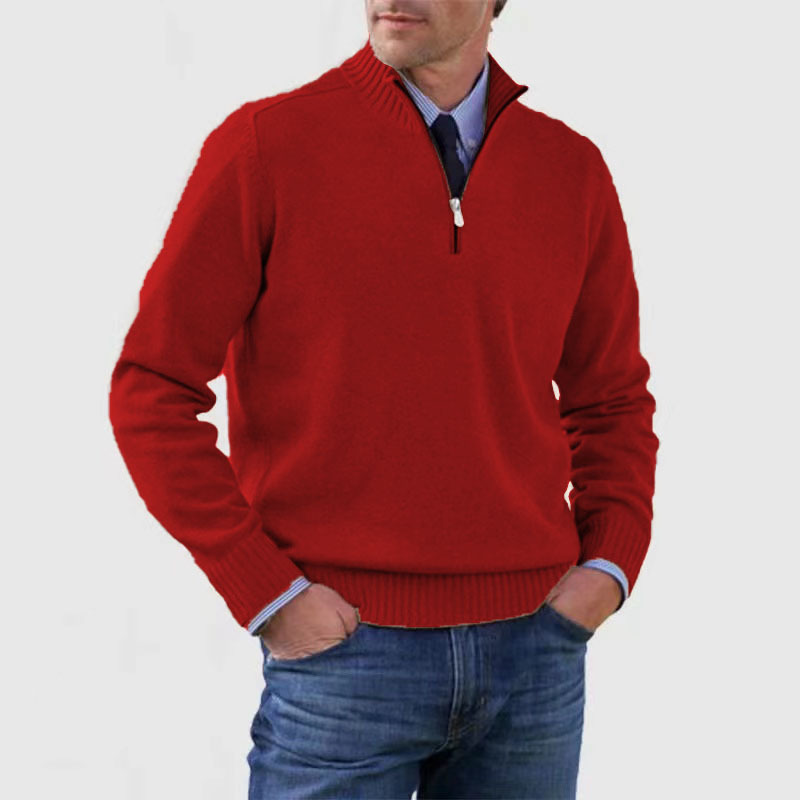 Herenpullover met halve rits, perfect voor stijlvol comfort in herfst en winter.
