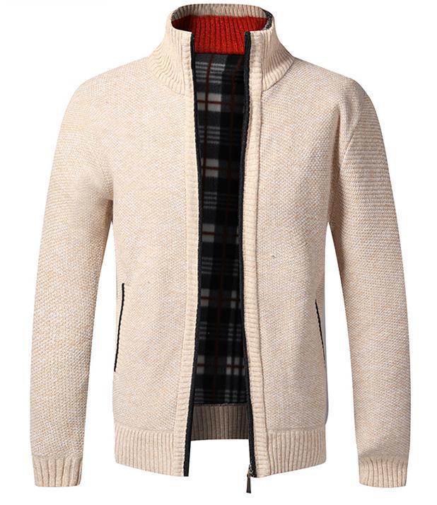 Extra warm herenvest met kraag, gebreid, perfect tegen de winterkou en voor comfort.