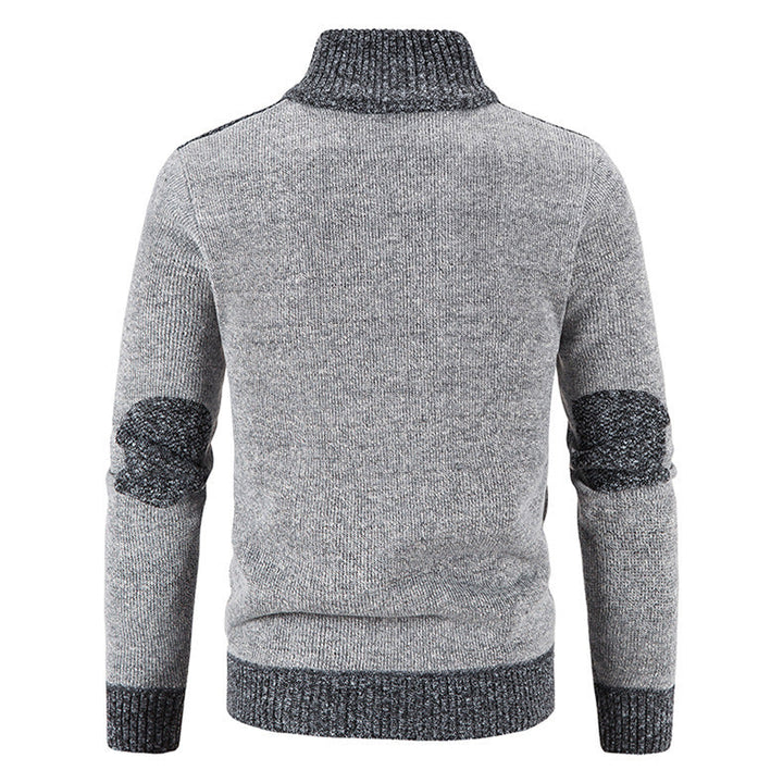 Stijlvol gebreid herenvest met opstaande kraag, ideaal voor casual winterkleding.