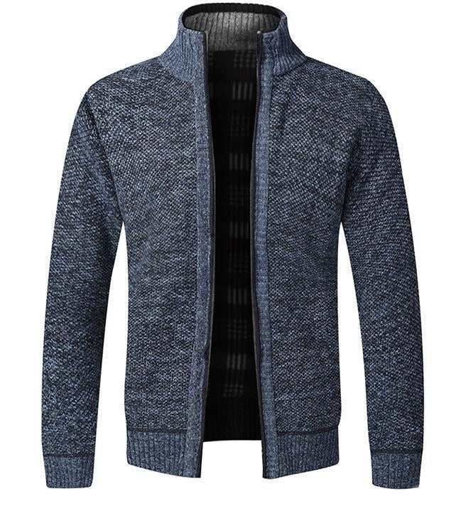 Comfortabel en stijlvol herenvest met kraag, de ideale gebreide bovenkleding voor heren.