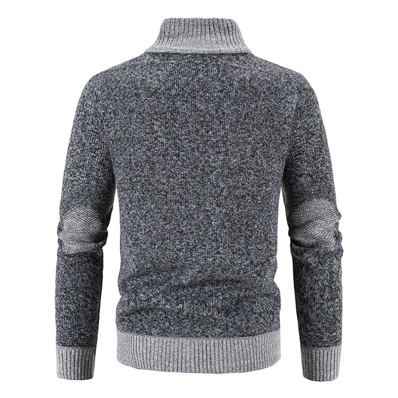 Donkerblauw herenvest met kraag, een veelzijdige en warme toevoeging aan je wintergarderobe.