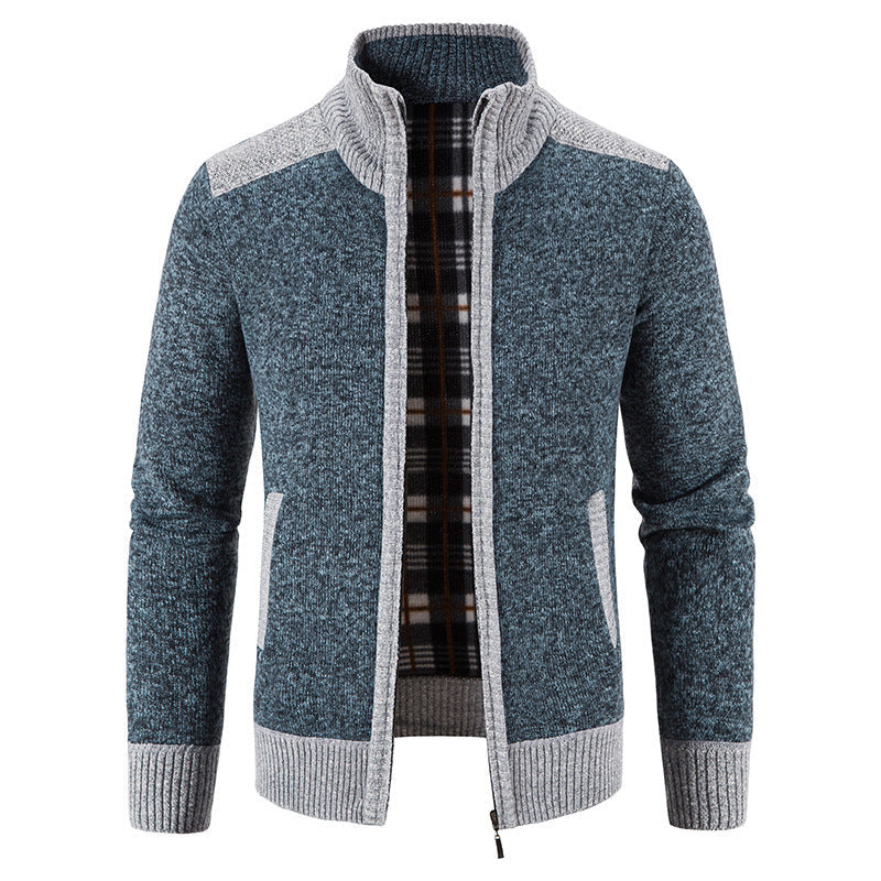 Herenvest met klassieke kraag, gebreid, warme en modieuze bovenkleding voor heren.