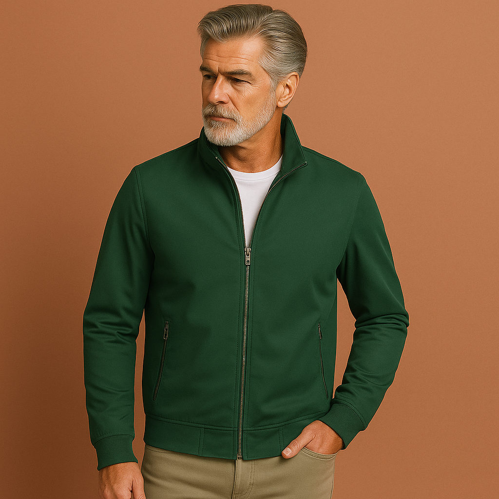 Stijlvolle herenkleding: winddichte overgangsjas met moderne fit.