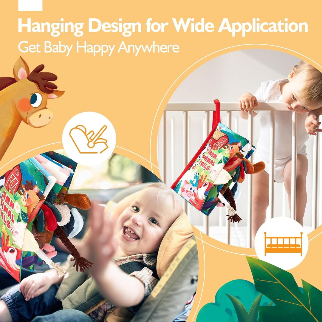 Hoog contrast Montessori voelboek, zwart-witte patronen, zacht baby speelgoed, sensorische en motorische stimulatie