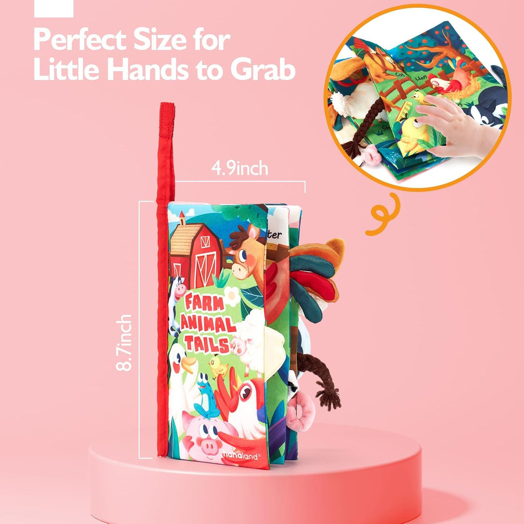 Hoog contrast Montessori voelboek, zwart-witte patronen, zacht baby speelgoed, sensorische en motorische stimulatie