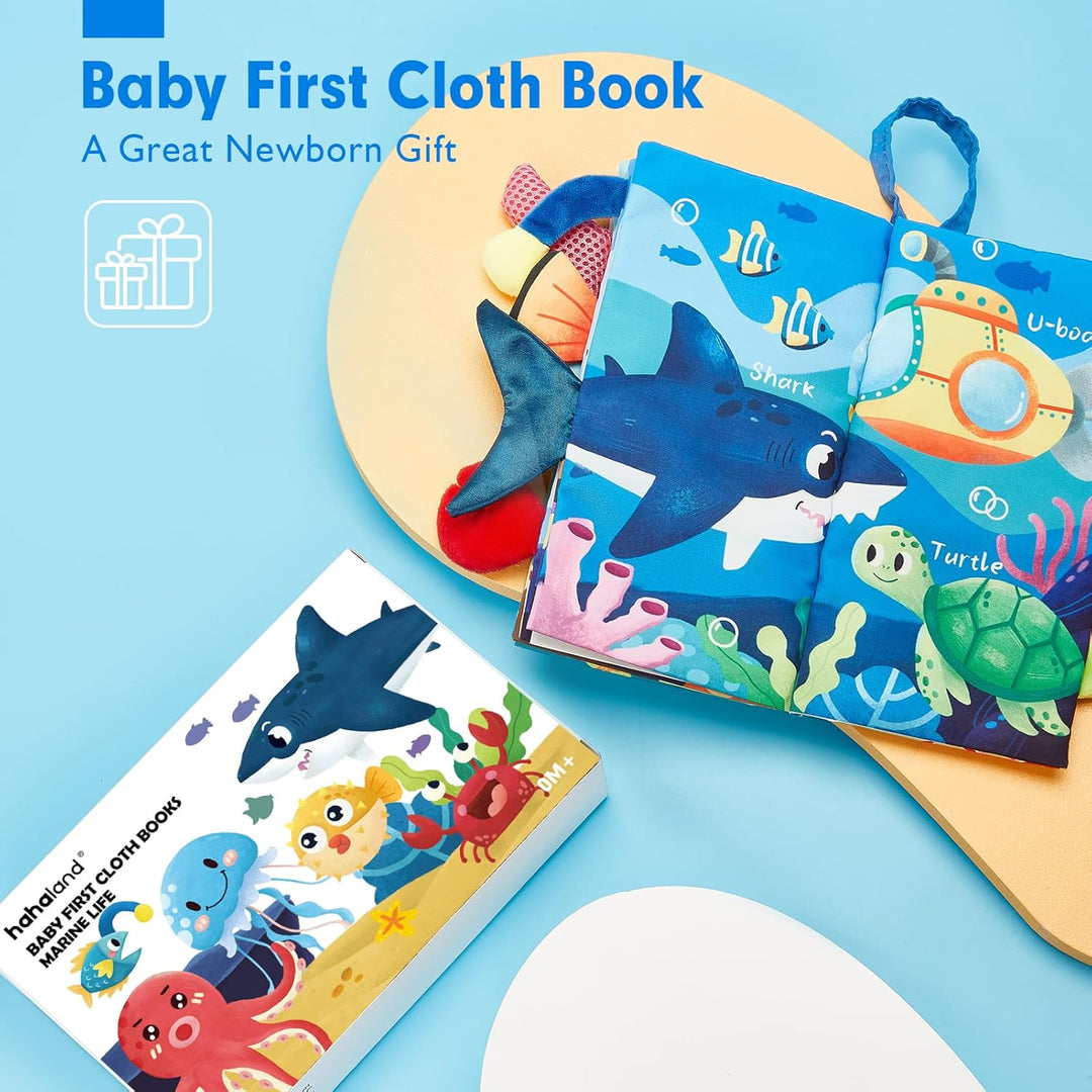 Hoog contrast Montessori voelboek, zwart-witte patronen, zacht baby speelgoed, sensorische en motorische stimulatie