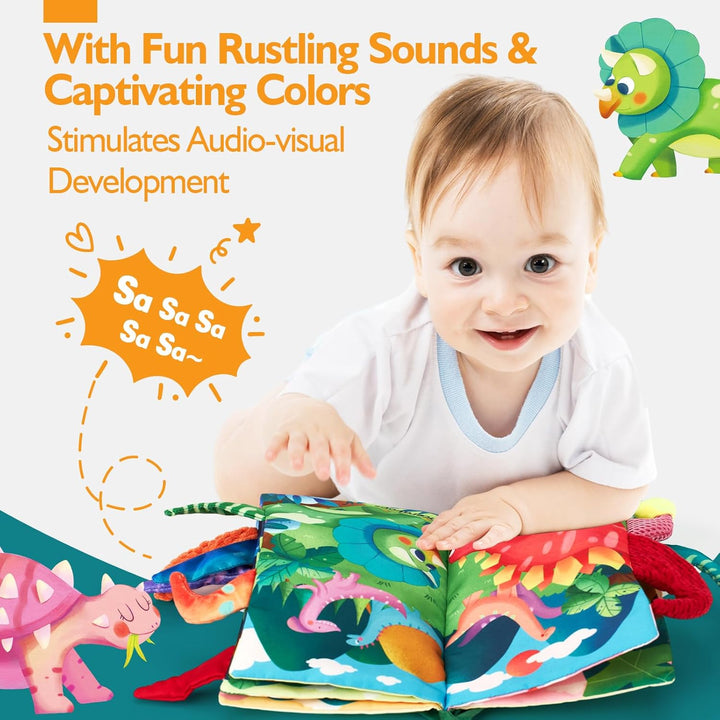 Hoog contrast Montessori voelboek, zwart-witte patronen, zacht baby speelgoed, sensorische en motorische stimulatie