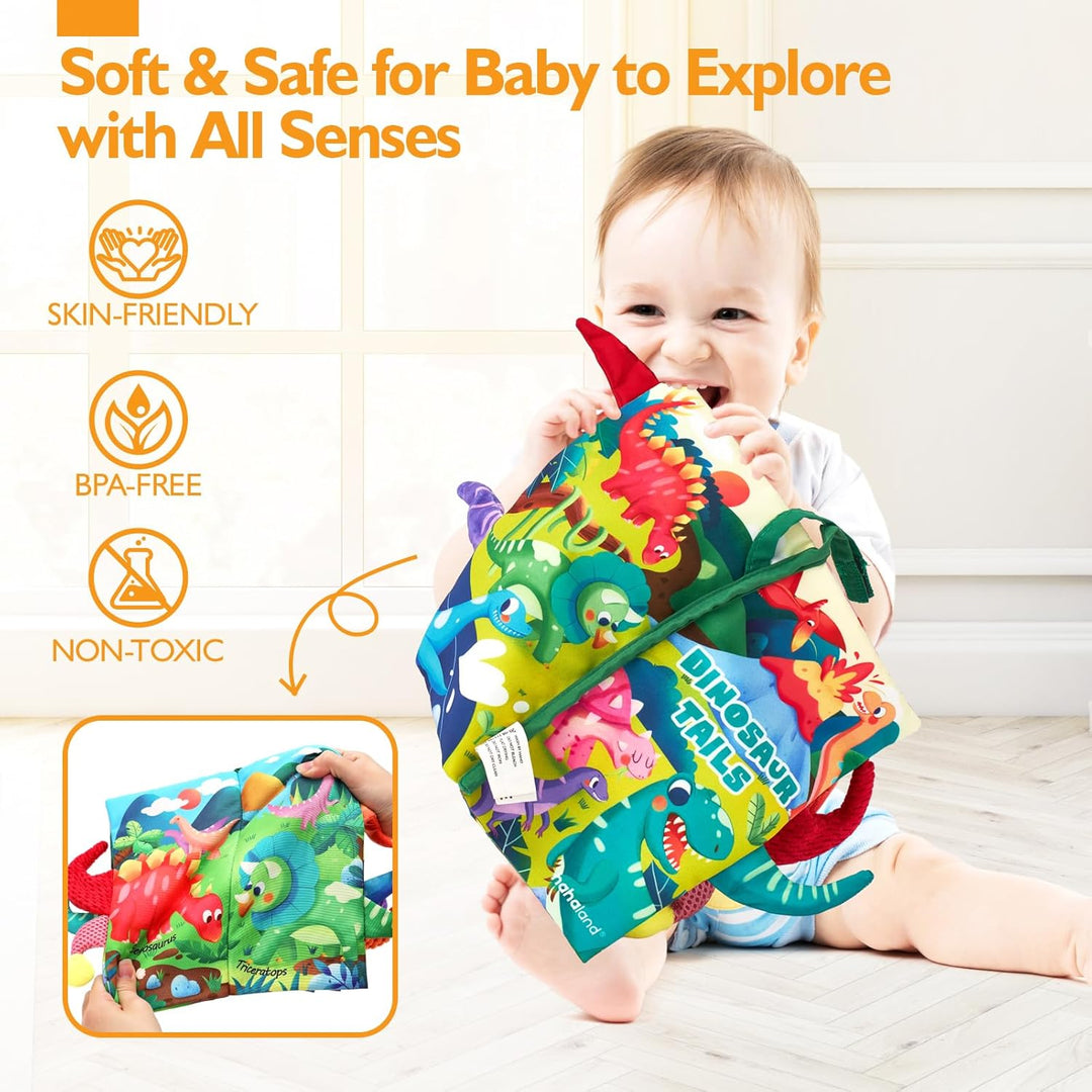Hoog contrast Montessori voelboek, zwart-witte patronen, zacht baby speelgoed, sensorische en motorische stimulatie
