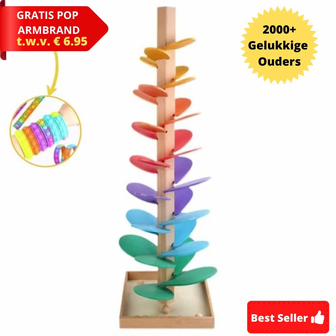 Grote houten klankboom met spiraal: educatief en sensorisch muzikaal speelgoed voor alle leeftijden.