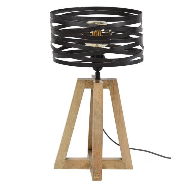 Industriële houten lamp aan muur, natuurlijke afwerking, flexibele LED-verlichting. Rustieke charme voor elk interieur.