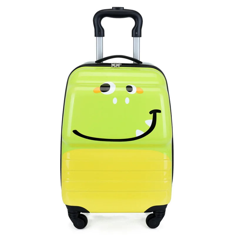 Stijlvolle kinderreiskoffer met uniek cartoon dierenontwerp. Robuuste rolkoffer, ideaal voor elke vakantie.