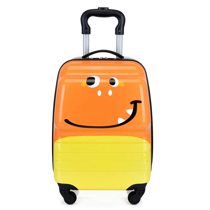 Lichtgewicht rolkoffer voor kinderen met vrolijk dierenontwerp. Makkelijk mee te nemen als handbagage.