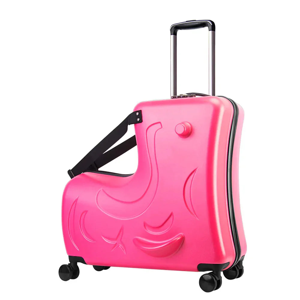 Praktische kinderreiskoffer Milan, met zitfunctie en voldoende ruimte voor alle kinder reisaccessoires.