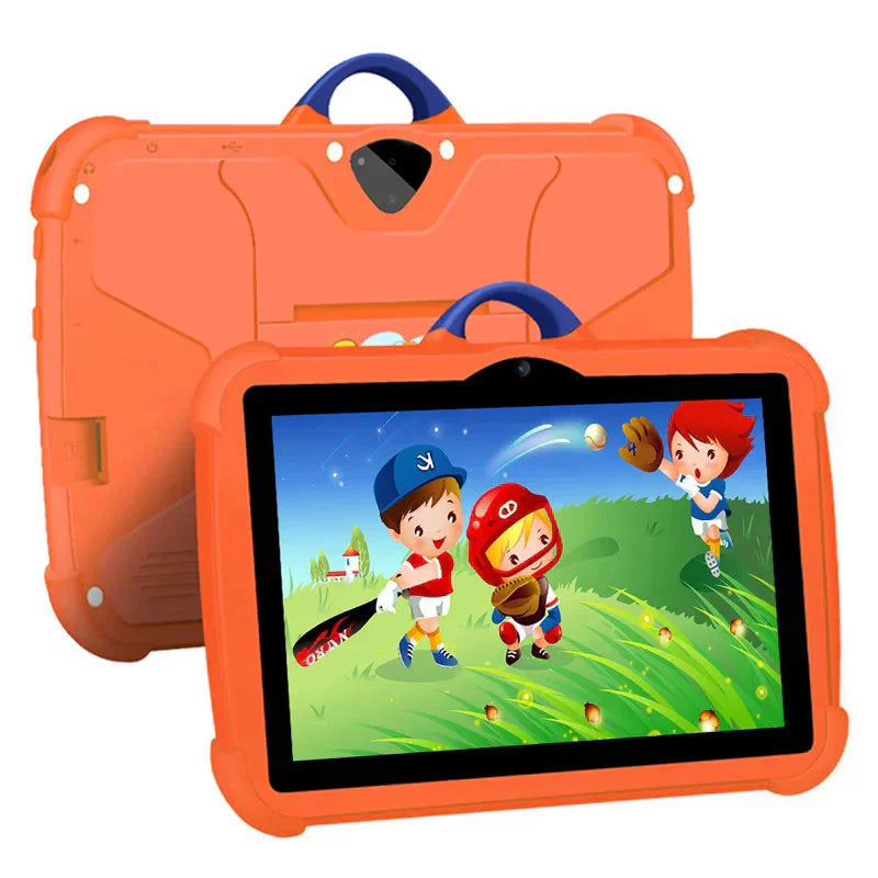Leuke cartoon design 7 inch kindertablet, perfect voor urenlang speelplezier en educatie voor kinderen.