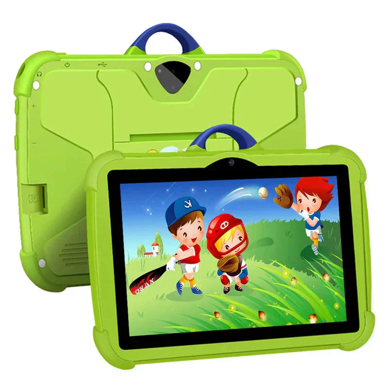 Educatieve kindertablet met 64GB opslagruimte en Android besturingssysteem, stimuleert leren bij kinderen.