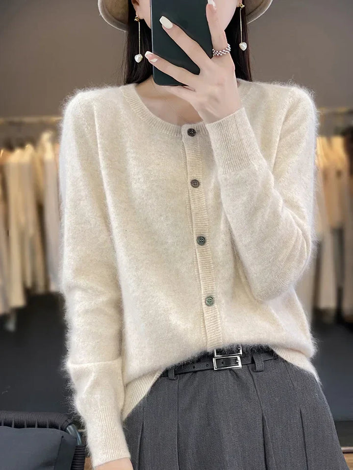 Comfortabel dames trui-vest met ronde hals, ideaal voor een warme en stijlvolle uitstraling.