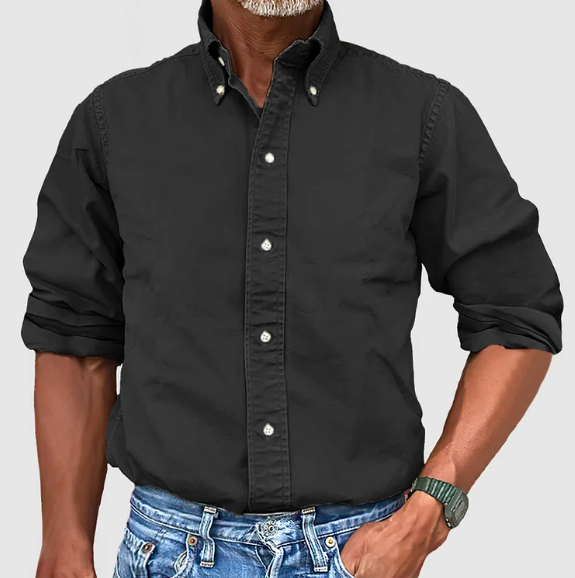 Comfortabel heren overhemd met lange mouwen en button-down kraag. Stijlvol en zacht, perfect voor dagelijks gebruik.