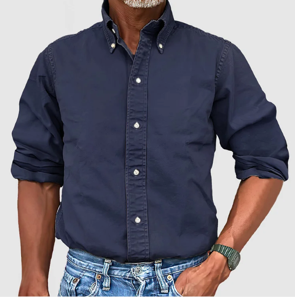 Hoogwaardig heren overhemd met lange mouwen, knoopsluiting. Comfortabel, stijlvol en veelzijdig, essentieel voor mannen.
